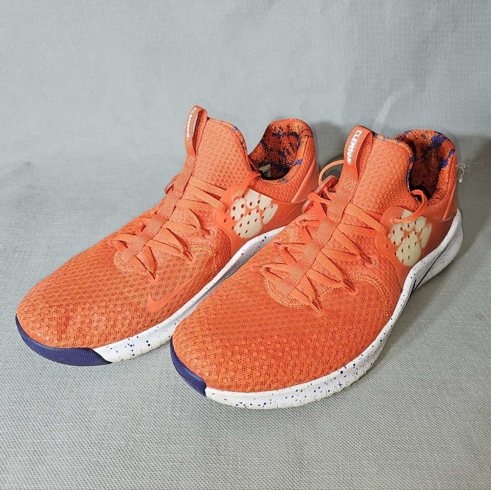 Nike Mens TR8 Clemson Tigers AR0427-800 Orange Lace Up Running Sneakers Size 12.